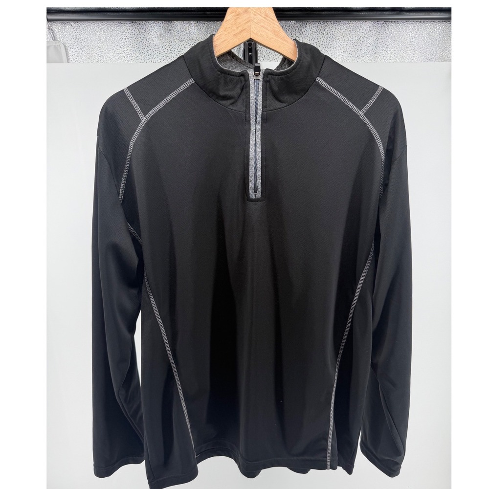PBX Pro Mens Quarter Zip Pullover Black Athletic‎ Training Shirt Size M Log Slv
